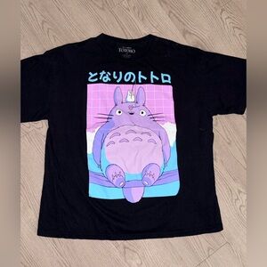 Black My Neighbor Totoro  T-Shirt 2XL